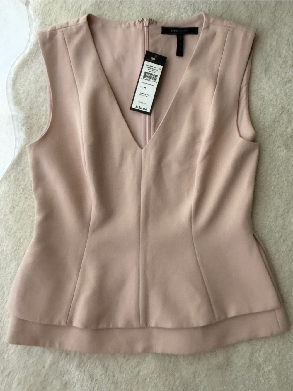 New BCBGMaxAzria Blush Pink Jacquelynna
Side Waist Drape V-Neck Camisole